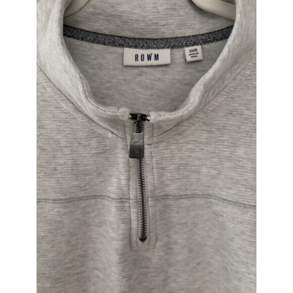 Dillard's Rowm Men's Pullover Quarter Zip 3XB Tall White Gray 100% Cotton warm - Picture 3 of 9